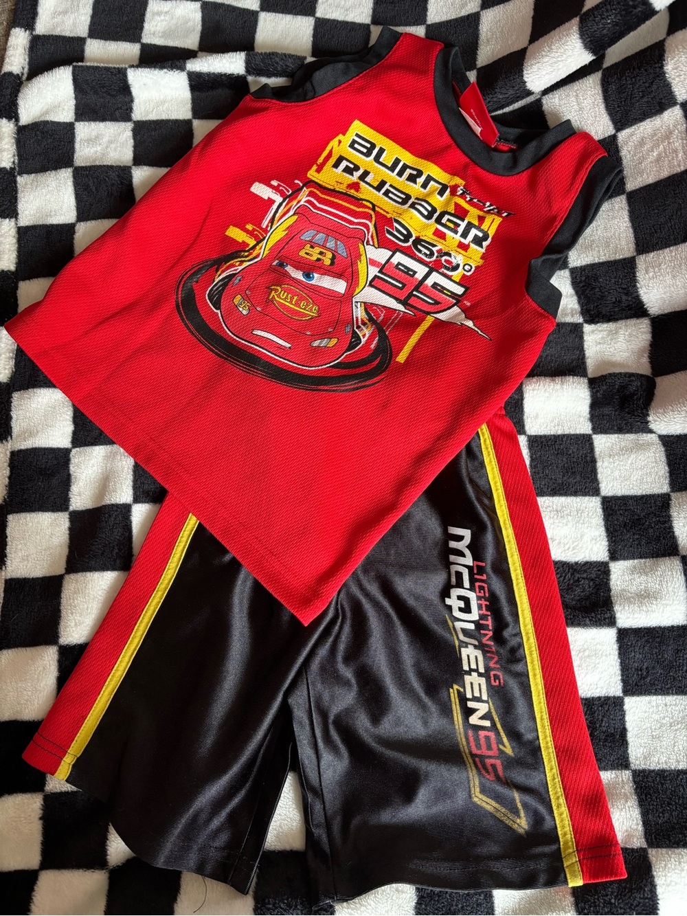Size 6 cars lightening McQueen summer outfit set